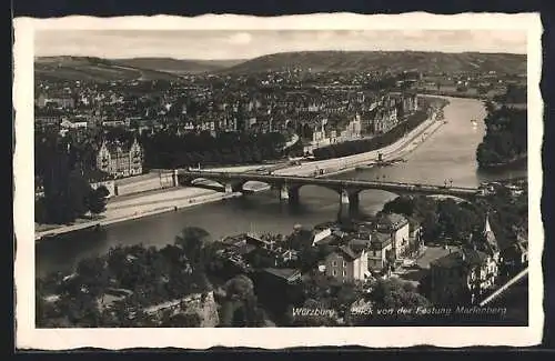 AK Würzburg, Blick von der Festung Marienberg