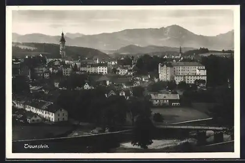 AK Traunstein, Teilansicht mit den Bergen