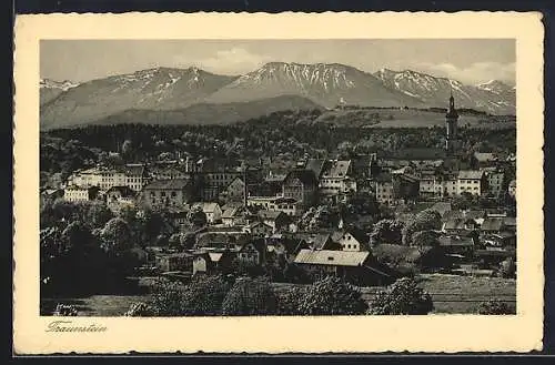 AK Traunstein, Panorama mit den Bergen