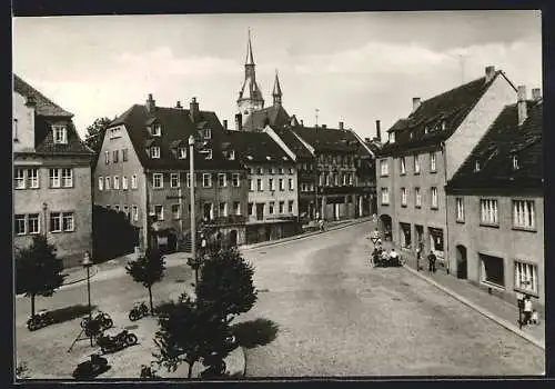 AK Waldenburg /Sa., Blick über dem Markt