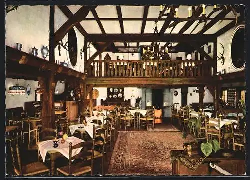 AK Ascheberg /Westf., Hotel-Café Haus Hubertus und Jagdschlösschen, Bes. Hubert Reher, Innenansicht