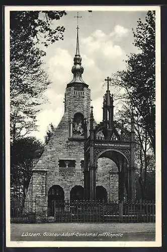 AK Lützen, Gustav Adolph-Denkmal mit Kapelle