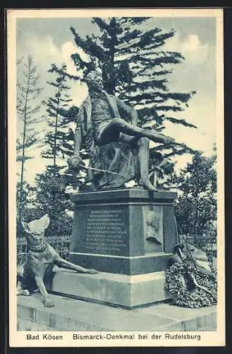 AK Bad Kösen, Bismarck-Denkmal bei der Rudelsburg