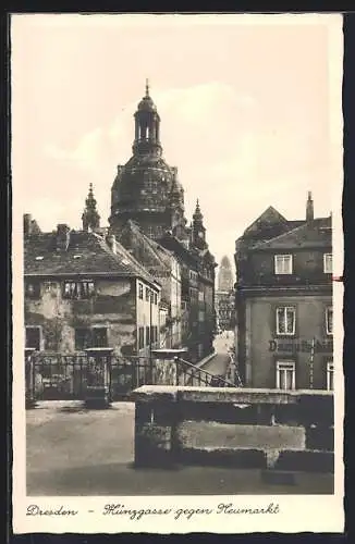 AK Dresden, Münzgasse gegen Neumarkt