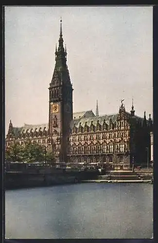 AK Hamburg, Blick zum Rathaus