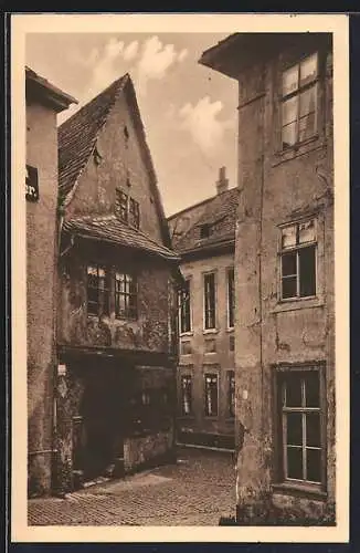 AK Jena, altes Haus in der Schlossgasse