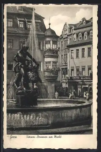 AK Gera, Simson-Brunnen am Markt