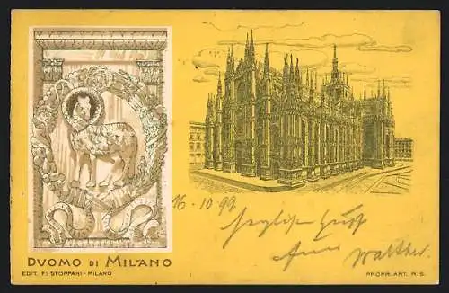 Lithographie Milano, Duomo