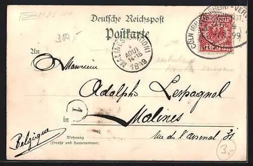 Lithographie Köln, Der Kölner Dom, Grabmal Konrad`s von Hostaden