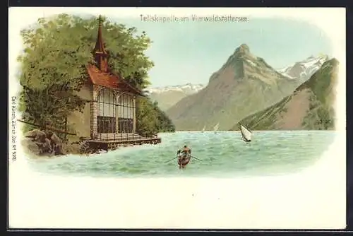 Lithographie Seelisberg, Tellskapelle am Vierwaldstättersee