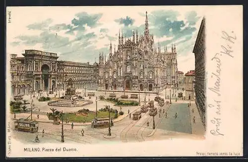 Lithographie Milano, Piazza del Duomo