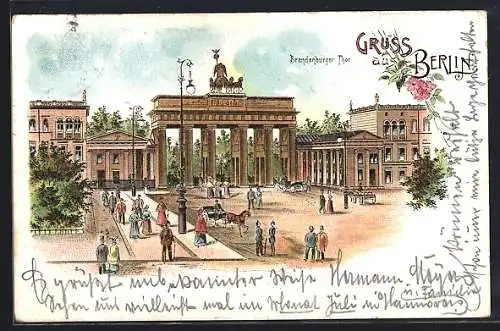 Lithographie Berlin, Brandenburger Tor