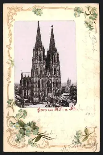 AK Köln a. Rh., Dom, Passepartout