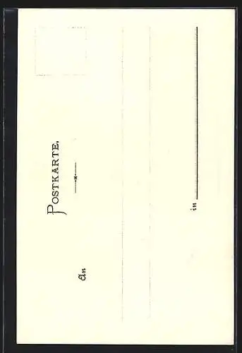 Lithographie München, Teilansicht mit Frauenkirche