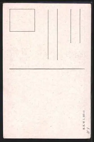 Künstler-AK Brüder Kohn (B.K.W.I) Nr.: 557-1, Schumann, Der Nussbaum, Frau sitzt unter dem Baum auf einer Bank