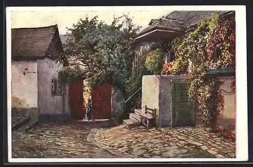 Künstler-AK Brüder Kohn (B.K.W.I) Nr. 846-18: Wien, Nussdorf, Welserhof