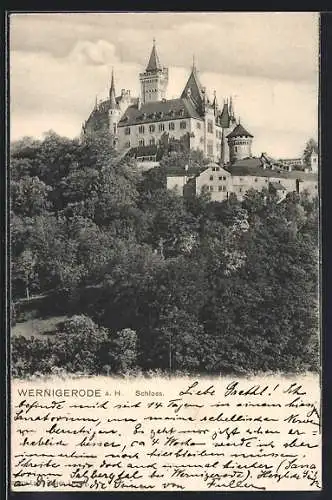 AK Wernigerode a. H., Schloss im Wald