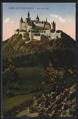 AK Burg Hohenzollern, Blick zur Burg