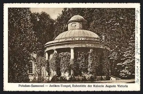 AK Potsdam, Sanssouci, Antiken-Tempel, Ruhestätte der Kaiserin Auguste Victoria