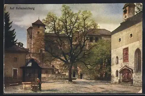 AK Hohensalzburg, Schlosshof und Georgskirche