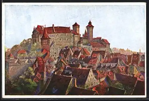 AK Nürnberg, Die Burg von Süden