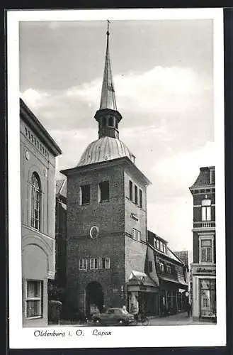 AK Oldenburg i. O., Strassenpartie mit Lapan