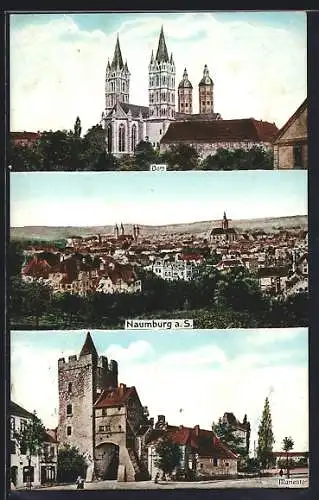 AK Naumburg a. S., Marientor, Dom und Ortsansicht