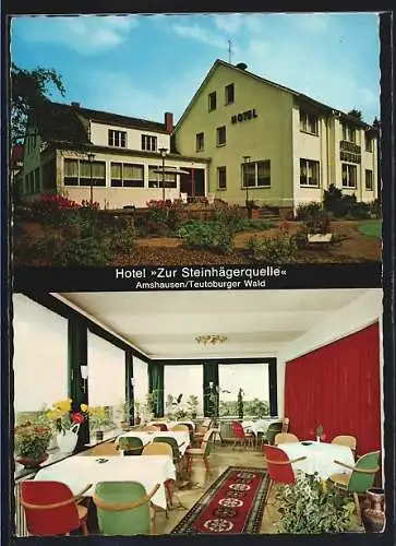 AK Amshausen /Teutoburger Wald, Hotel zur Steinhägerquelle, Bes. Gerhard Schneider