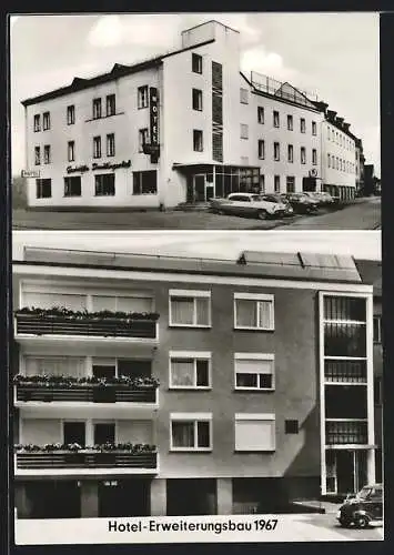 AK Regensburg, Hotel Straubinger Hof, Adolf-Schmetzer-Strasse 33, Aussenansicht und Erweiterungsbau