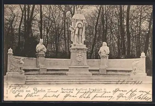 AK Berlin, Denkmal Kurfürst Friedrich II.