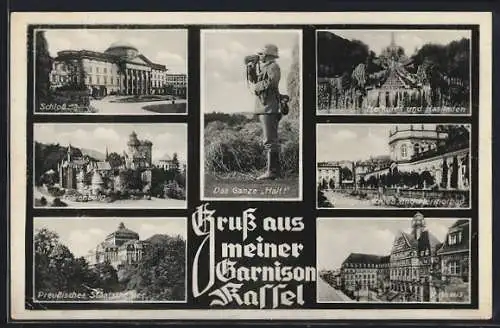 AK Kassel, Rathaus, Löwenburg, Schloss