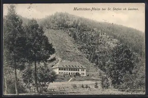 AK St. Stefan ob Leoben, Mathilden-Heim mit Bergblick