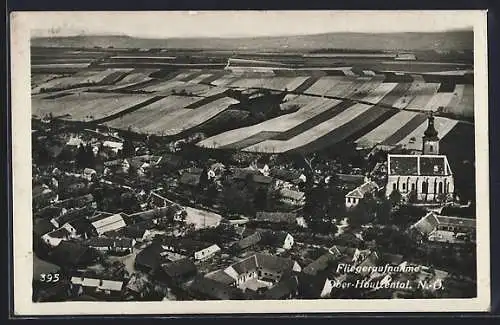 AK Ober-Hautzental /N. Ö., Ortsansicht mit Feldern vom Flugzeug aus