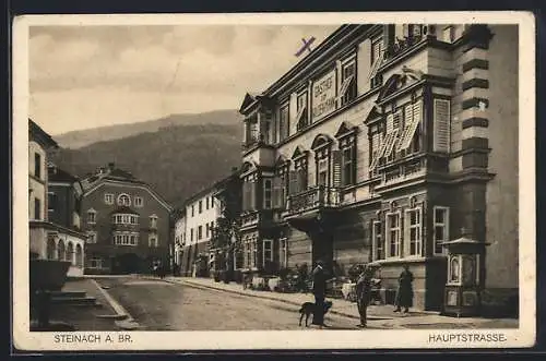 AK Steinach a. Br., Hauptstrasse mit Gasthof zum Wilden Mann