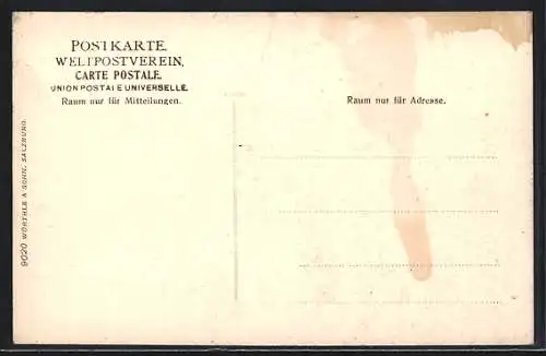 AK Leopoldskron-Moos bei Salzburg, Torfabbau, Wassergraben mit gestochenem Torf und Bergpanorama