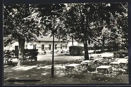 AK Berlin-Lichterfelde, Cafe-Restaurant zur Lilienthal-Gedenkstätte, Schütte-Lanz-Str. 41-43, Gartenansicht