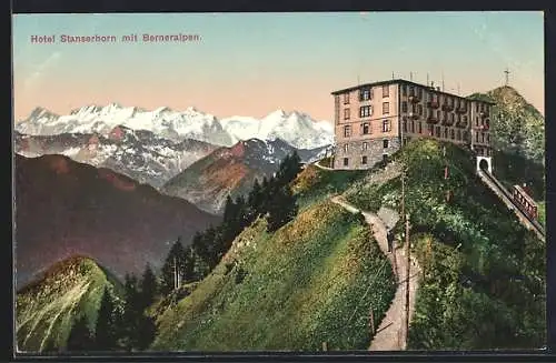 AK Stans, Hotel Stanserhorn mit Berneralpen