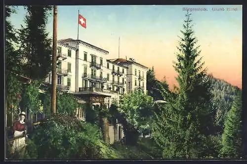 AK Bürgenstock, Blick zum Grand Hotel