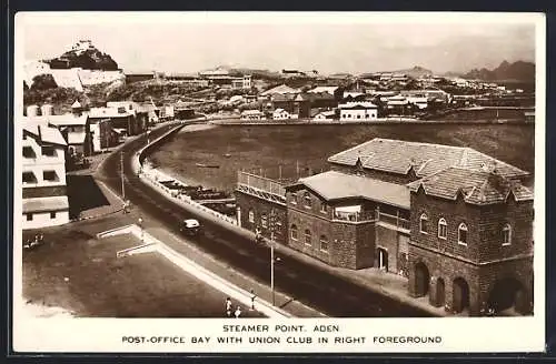 AK Aden, Steamer Point, Post-Office Bay with Union Club in right Foreground