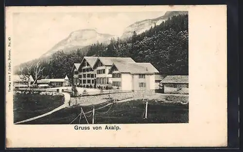 AK Axalp, Ortsansicht mit Häusern