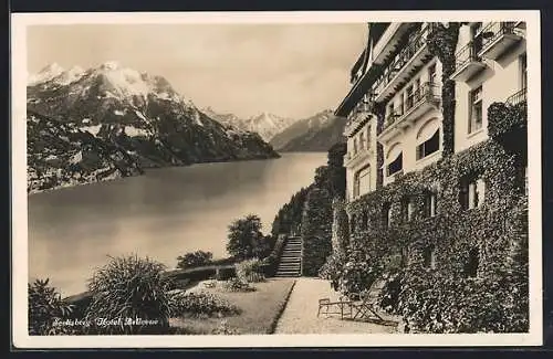 AK Seelisberg, Hotel Bellevue, Seepanorama