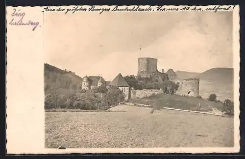 AK Kusel, Blick auf die Burg Lichtenberg