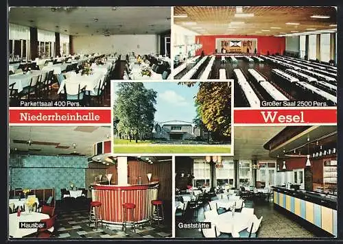 AK Wesel / Rhein, Niederrheinhalle, Gaststätte, Hausbar