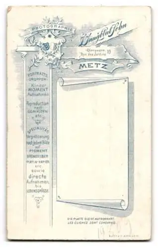 Fotografie J. Jungblut Sohn, Metz, Gartenstrasse 10, Junger Soldat des 4. Regiments in Uniform