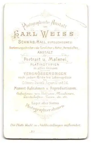 Fotografie Karl Weiss, Schwäb. Hall, Chevauleger des 122. Regiments in Uniform mit Schirmmütze