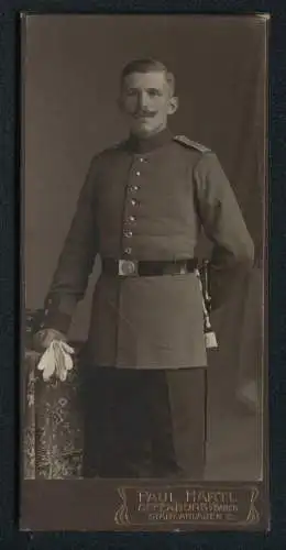 Fotografie Paul Härtl, Offenburg i. Baden, Städt. Anlagen 2, Soldat des 170. Regiments in Uniform mit Bajonett