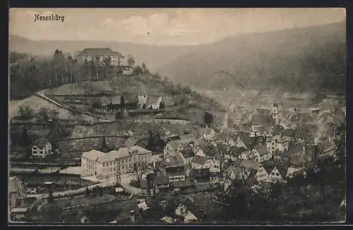 AK Neuenbürg / Schwarzwald, Teilansicht aus der Vogelschau