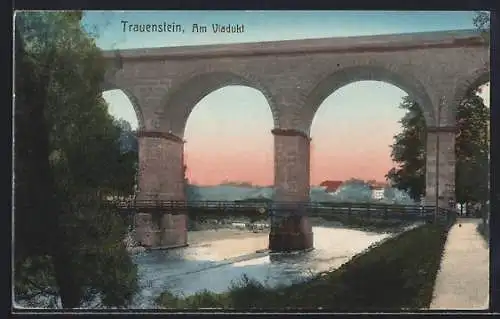 AK Traunstein, Blick durch das Viadukt