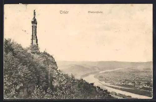 AK Trier, Mariensäule und Talblick