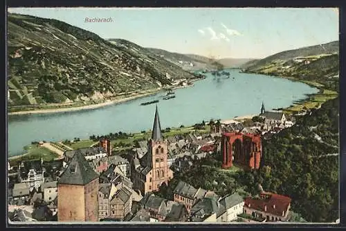 AK Bacharach, Teilansicht mit Fluss